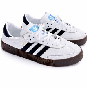 Adidas Samba OG Leather Sneakers White Black Gum Size 10 Mens